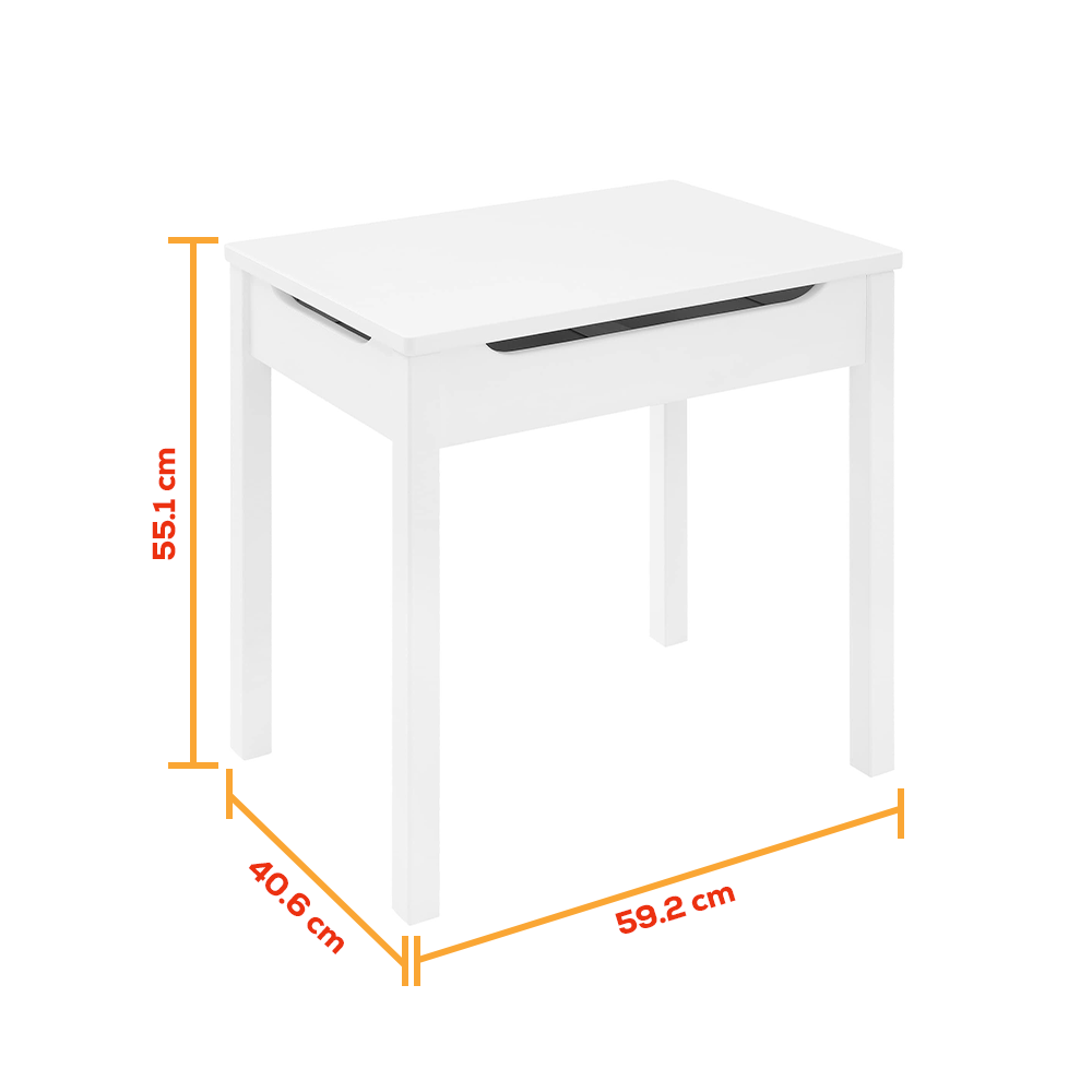 Escritorio para niños Americano con tapa elevable de madera en blanco
