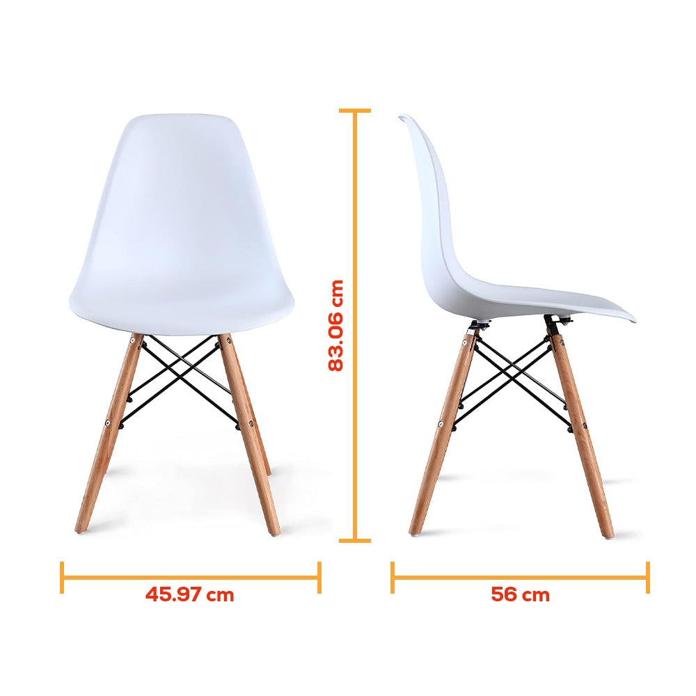 Juego de 4 sillas nórdicas Americanas marca Amazon Basics en color Blanco