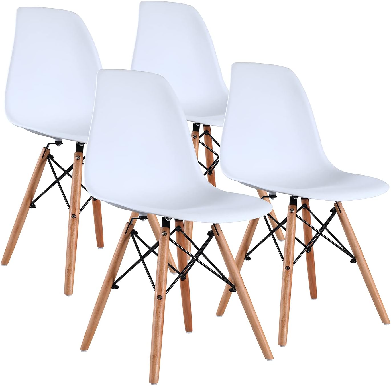 Juego de 4 sillas nórdicas Americanas marca Amazon Basics en color Blanco
