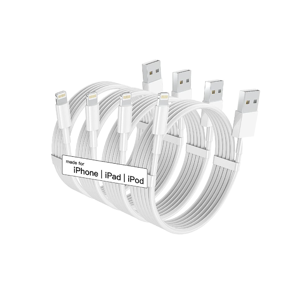 Cargador Cable USB Lightning compatible con iPhone en blanco