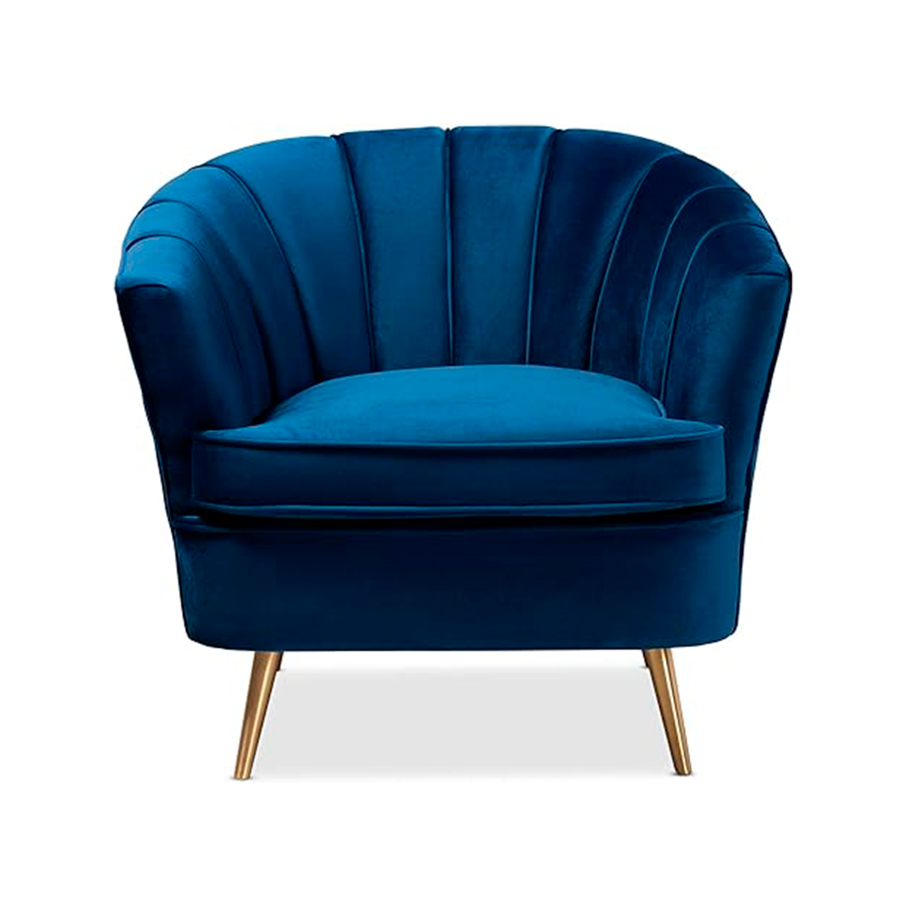 Silla Americana marca Baxton Studio en color Azul