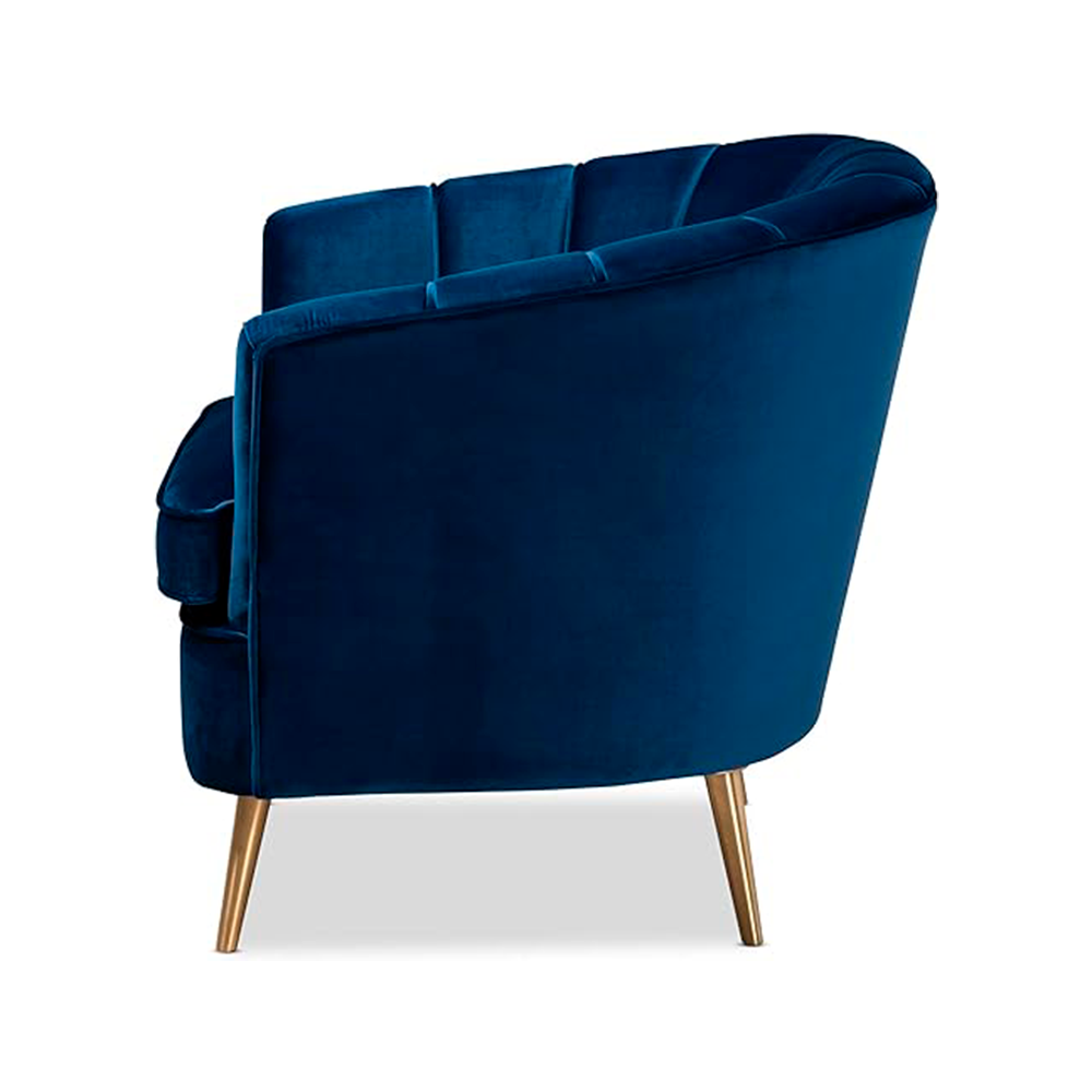 Silla Americana marca Baxton Studio en color Azul