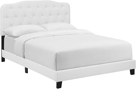 Estructura de cama con cabecera marca Modway tamaño Queen en blanco