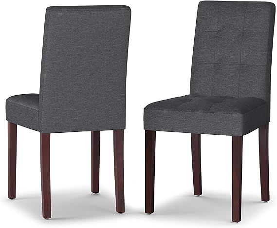 Juego de 2 sillas de comedor Simplihome contemporáneas en gris