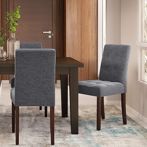 Juego de 2 sillas de comedor Simplihome contemporáneas en gris