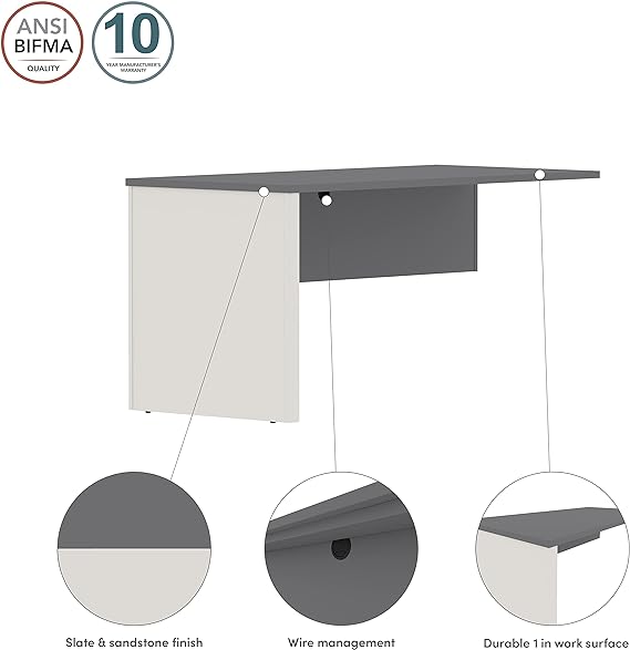 Mesa de retorno marca Bestar modelo Connexion en gris