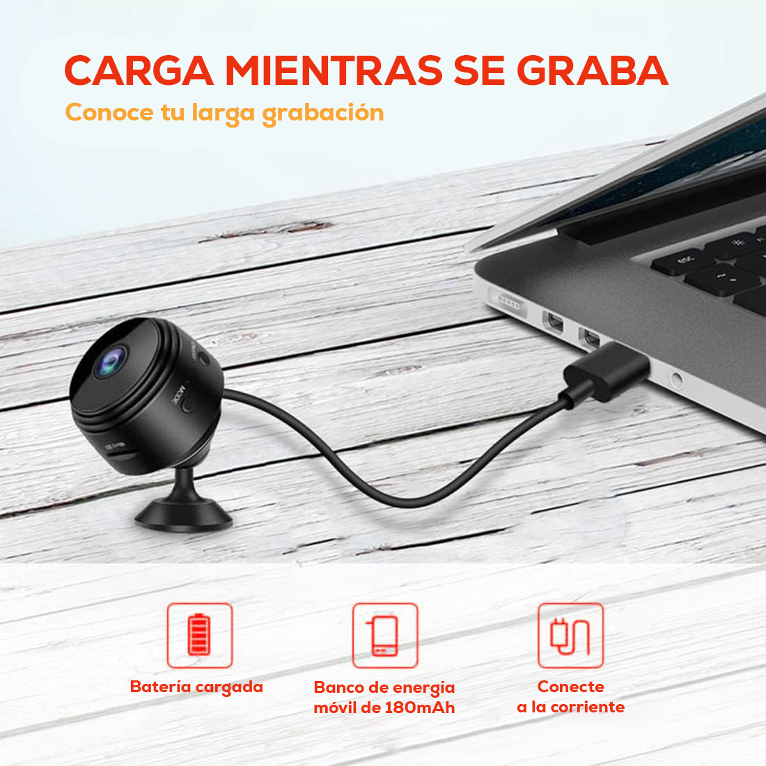 Mini Cámara WiFi 1080p HD Americana en Negro