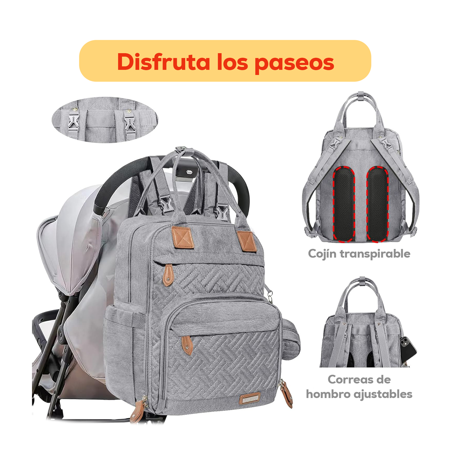 Mochila para bebe con cambiador marca Yokakio