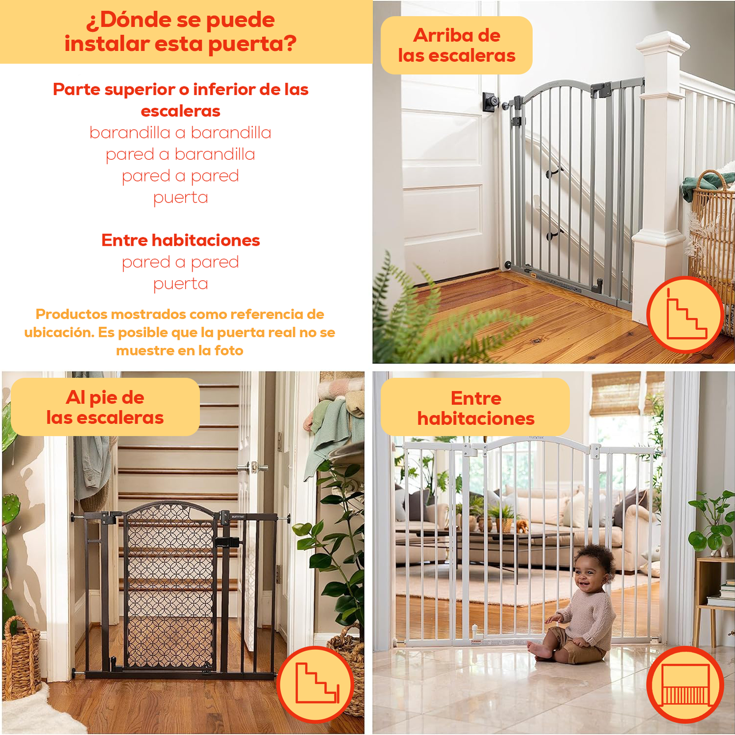 Puerta de seguridad Americana marca Summer Infant extra ancha para mascotas y bebés